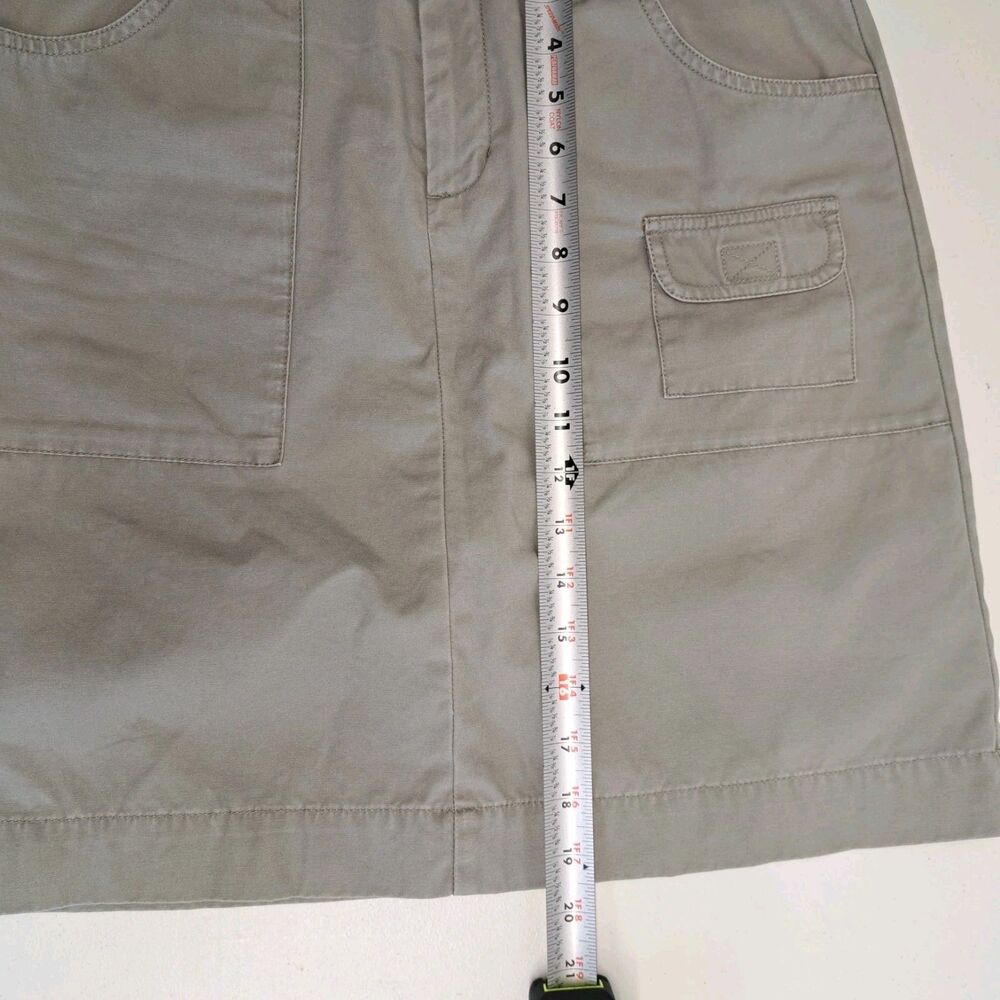 Eddie Bauer Olive 100% Cotton Skirt, Women's Size 10 Pockets - Picture 7 of 7